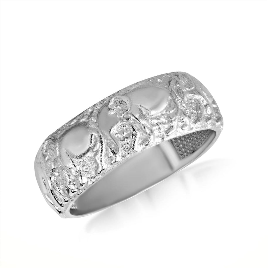 Gold Lucky Elephant Textured Band Ring (Available in Yellow/Rose/White Gold)