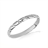 .925 Sterling Silver Striped Band Ring