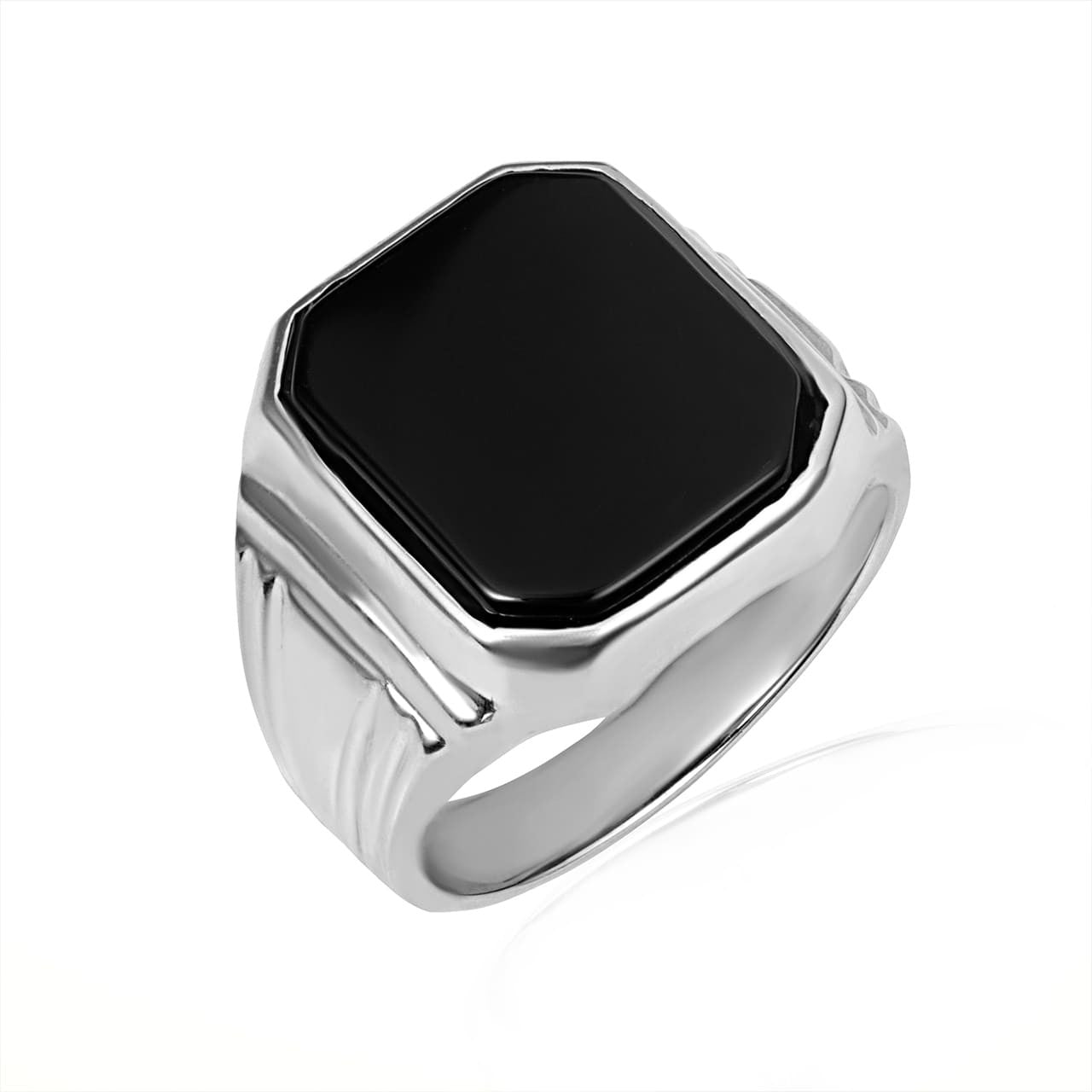 Gold Signet Ring - Men’s Black Onyx Ring (Available in Yellow Gold, Rose Gold, White Gold)