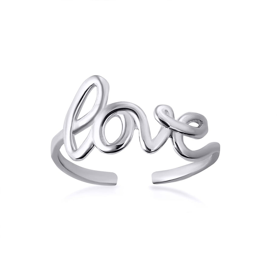 Gold Love Cursive Script Toe Ring (Available in Yellow/Rose/White Gold)