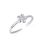Gold Diamond Daisy Flower Toe Ring (Available in Yellow/Rose/White Gold)