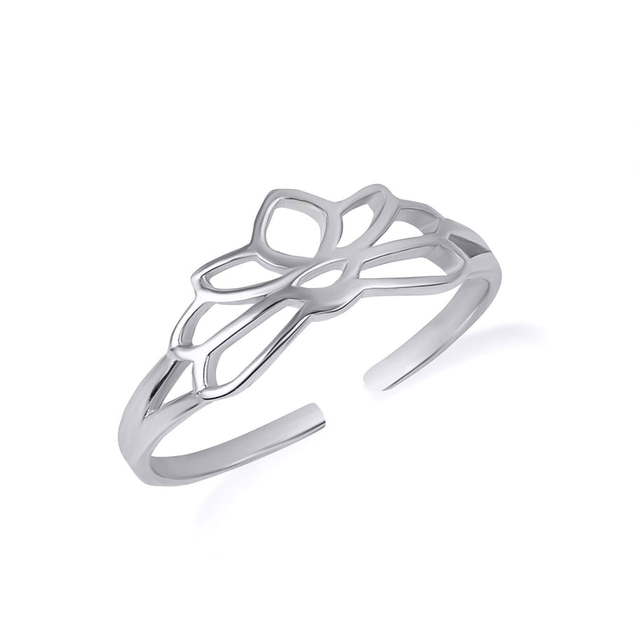 Gold Women's Lotus Flower Toe Ring (Available in Yellow/Rose/White Gold)