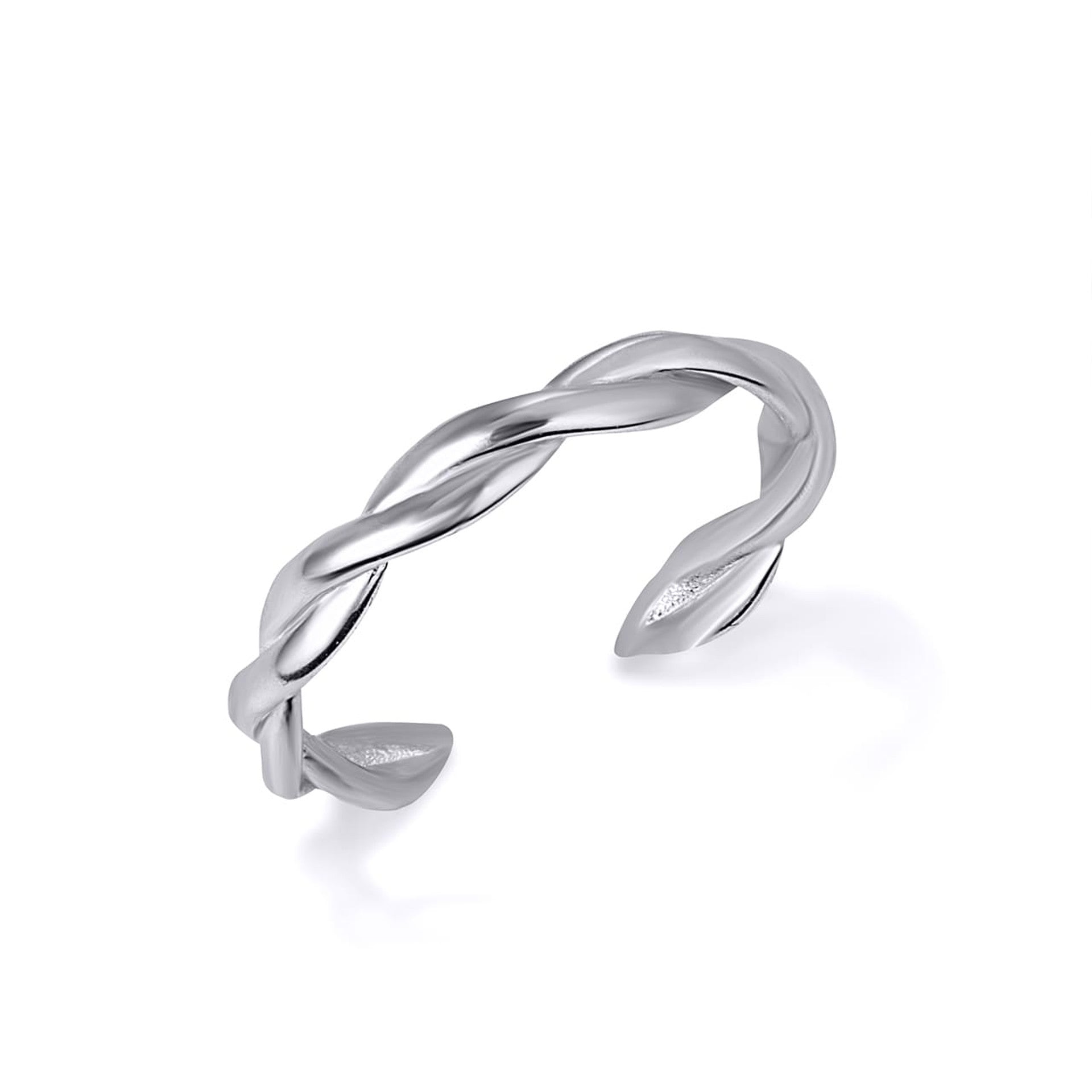 .925 Sterling Silver Stackable Twist Eternity Toe Ring