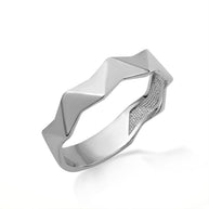 .925 Sterling Silver Geometric Band Ring