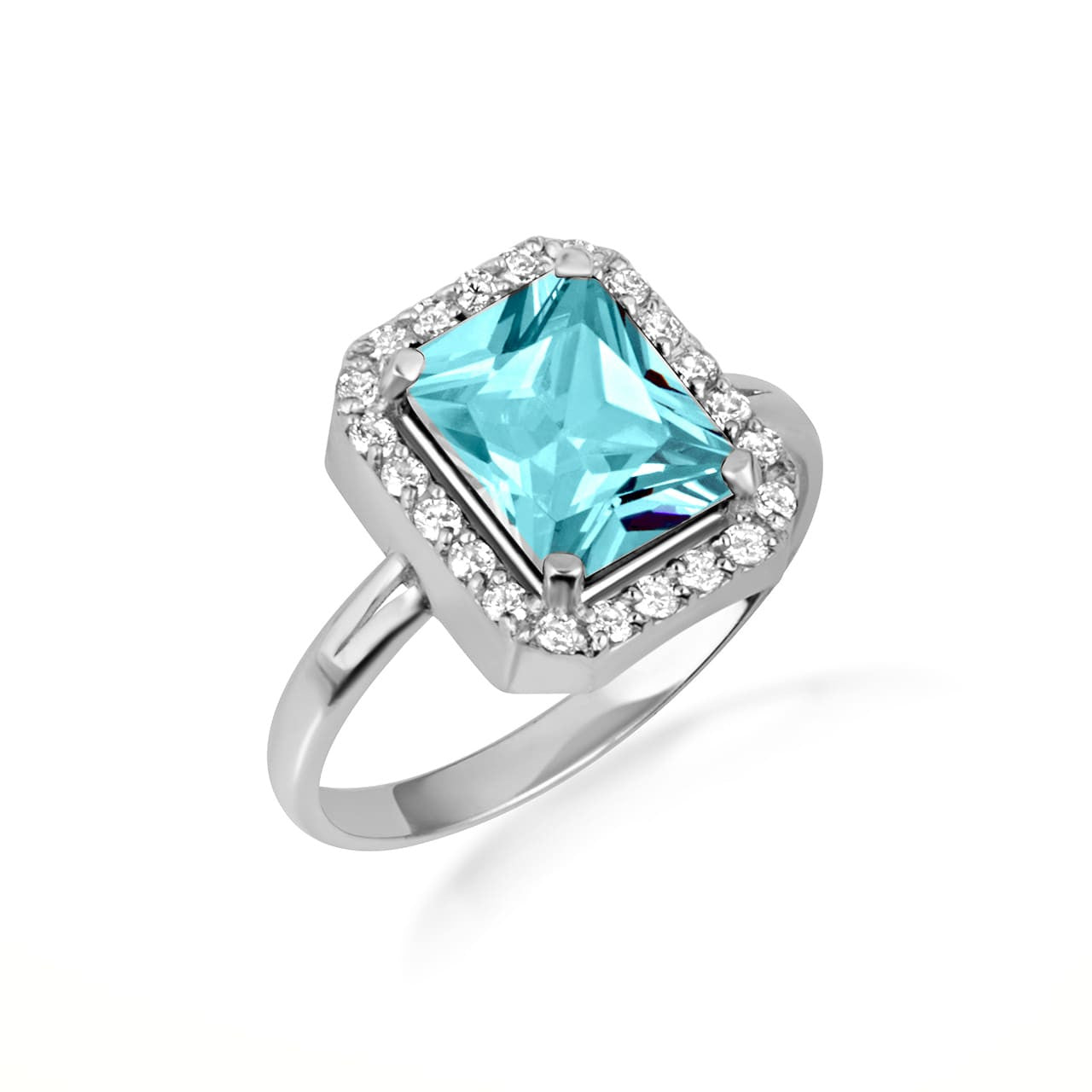 .925 Sterling Silver Oval Birthstone Ribbed Cocktail Ring