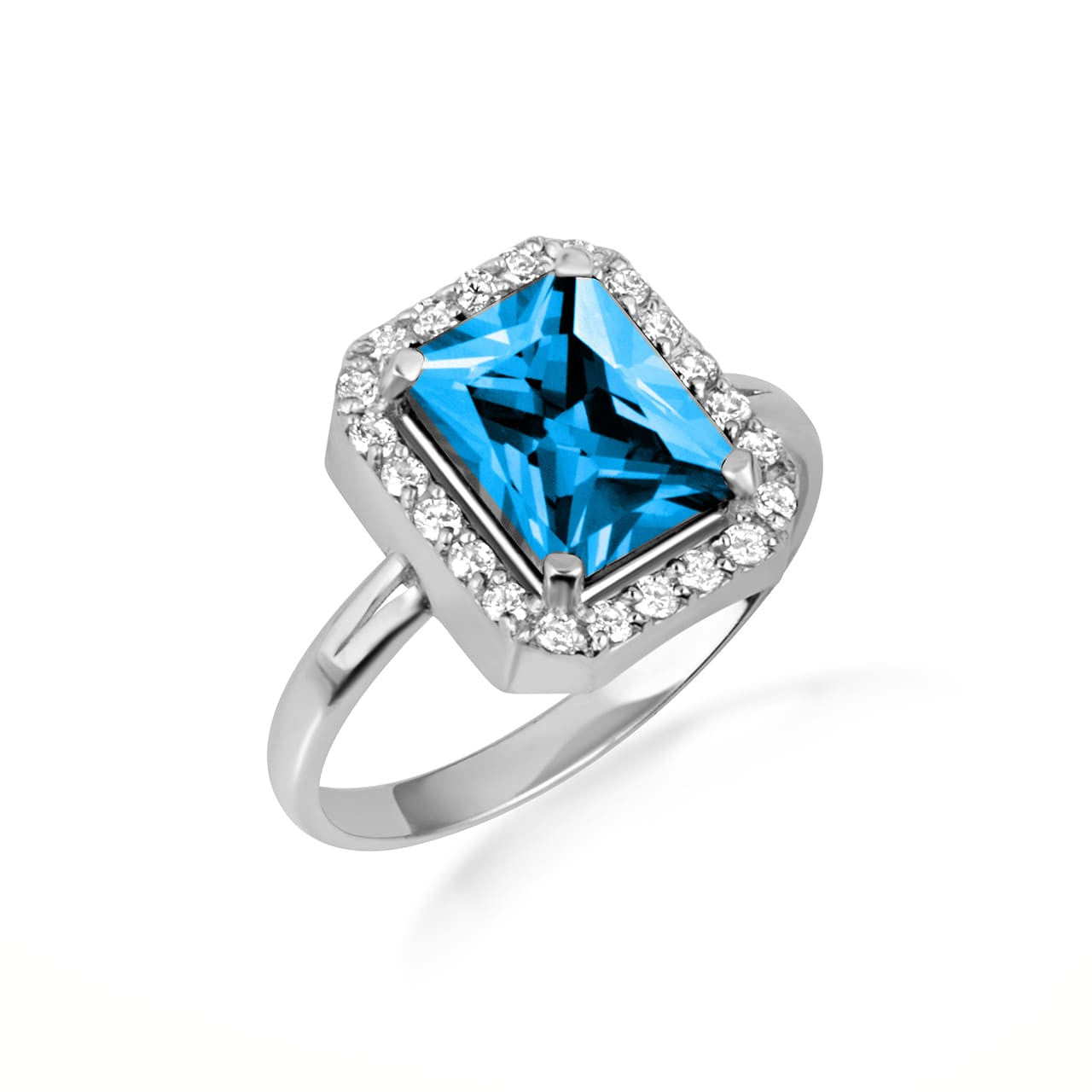 .925 Sterling Silver Oval Birthstone Ribbed Cocktail Ring