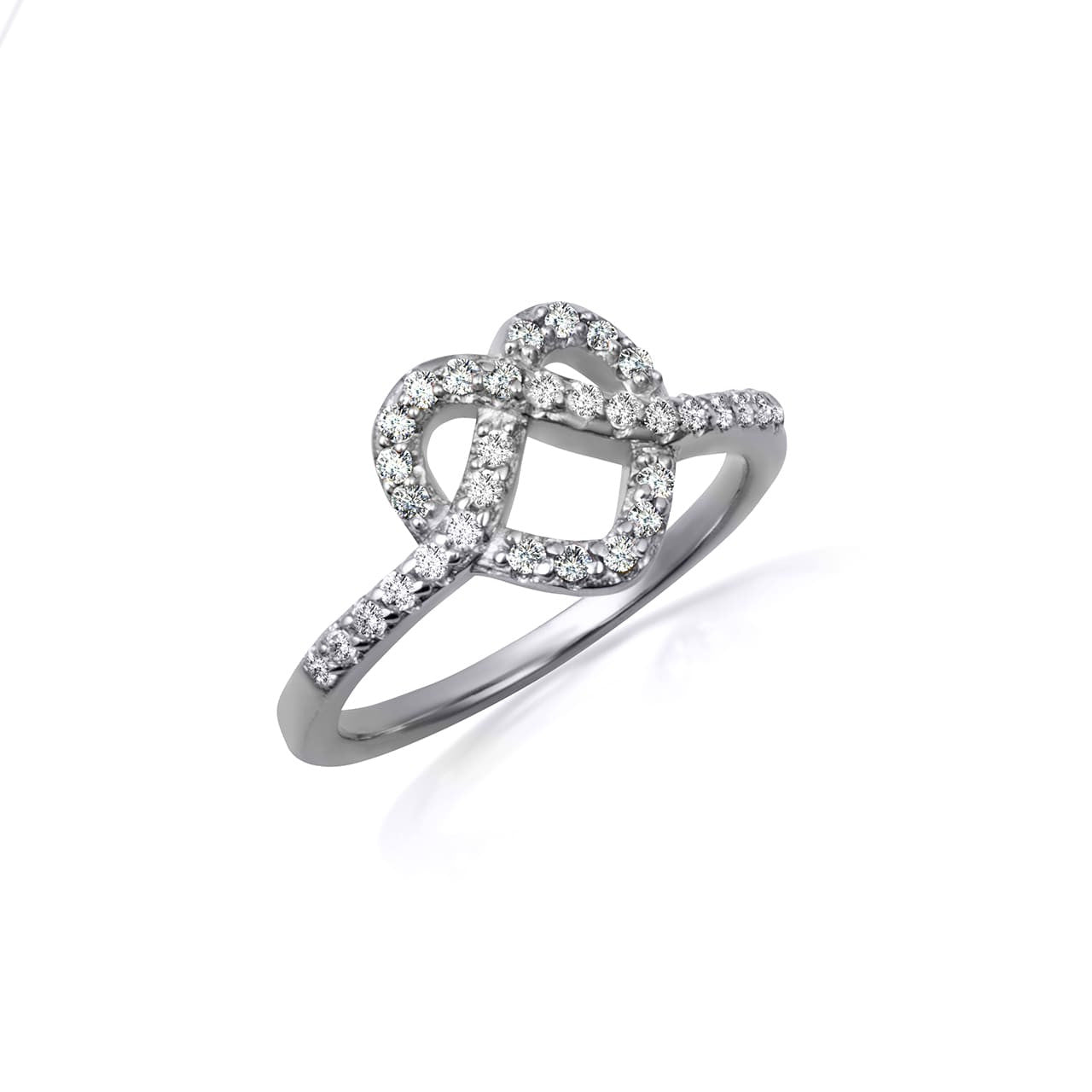 .925 Sterling Silver Heart Chevron Gemstone Band Ring