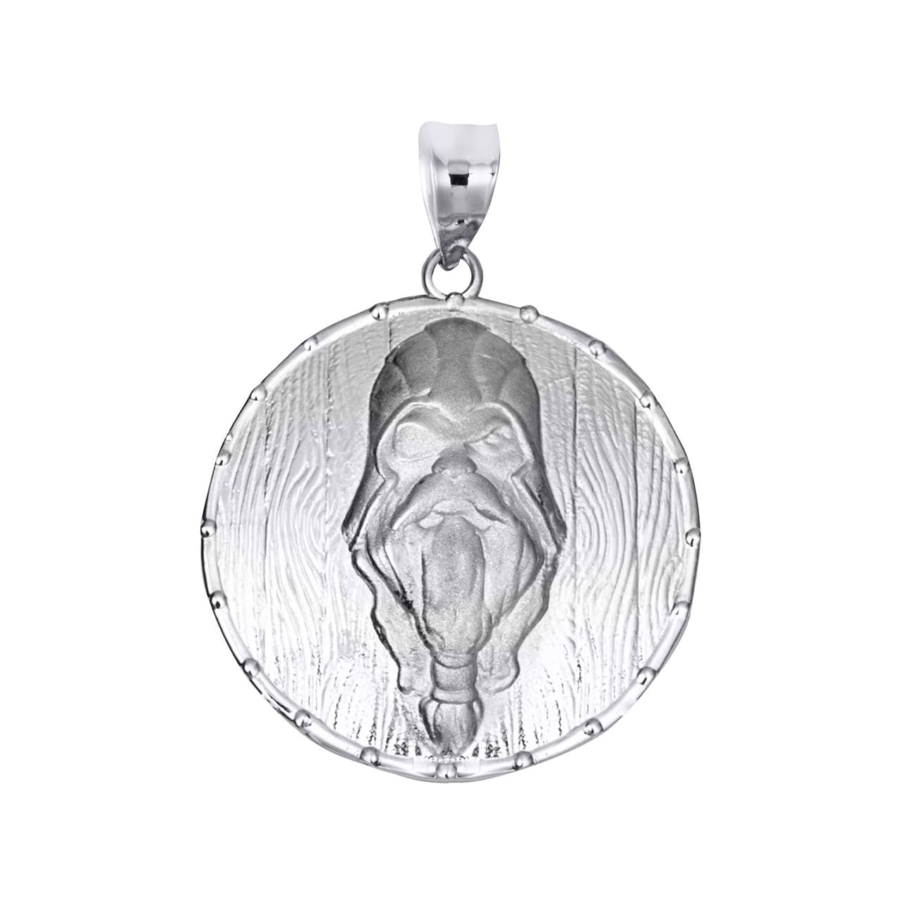Solid Gold Viking Odin Head Shield Norse Pendant Necklace (Available in Yellow/Rose/White Gold)