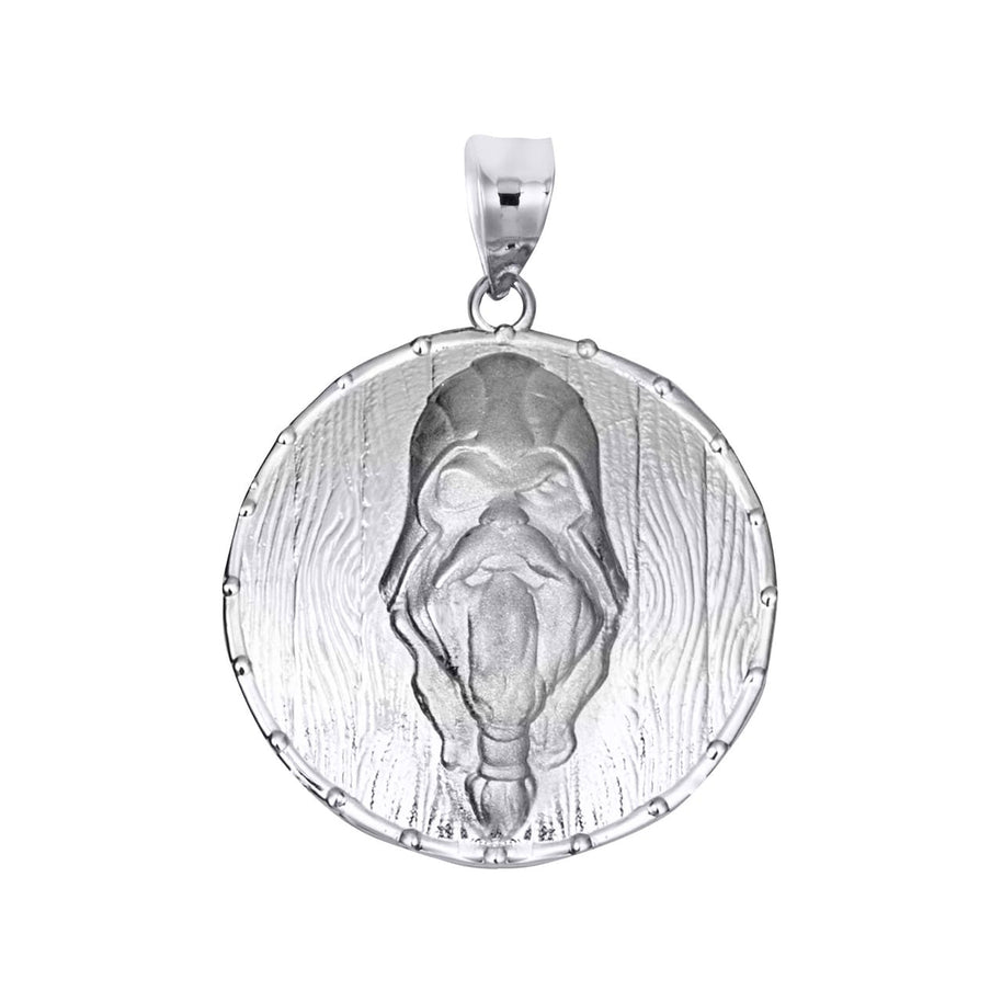 Solid Gold Viking Odin Head Shield Norse Pendant Necklace (Available in Yellow/Rose/White Gold)
