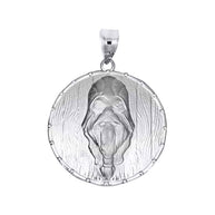Solid Gold Viking Odin Head Shield Norse Pendant Necklace (Available in Yellow/Rose/White Gold)