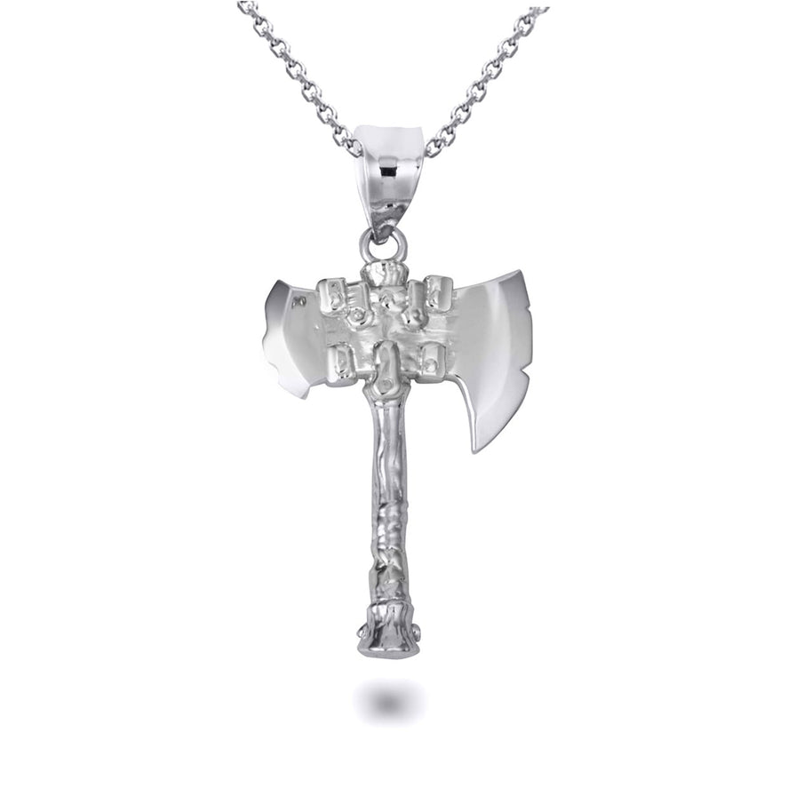 Gold Viking Battle Axe Norse Pendant Necklace (Available in Yellow/Rose/White Gold)