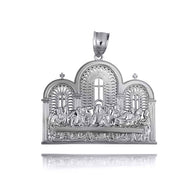 .925 Sterling Silver The Last Supper Jesus & Apostles Pendant Necklace