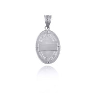 .925 Sterling Silver Engravable Patron Saint Dominic de Guzman Cubic Zirconia Oval Medallion Pendant Necklace