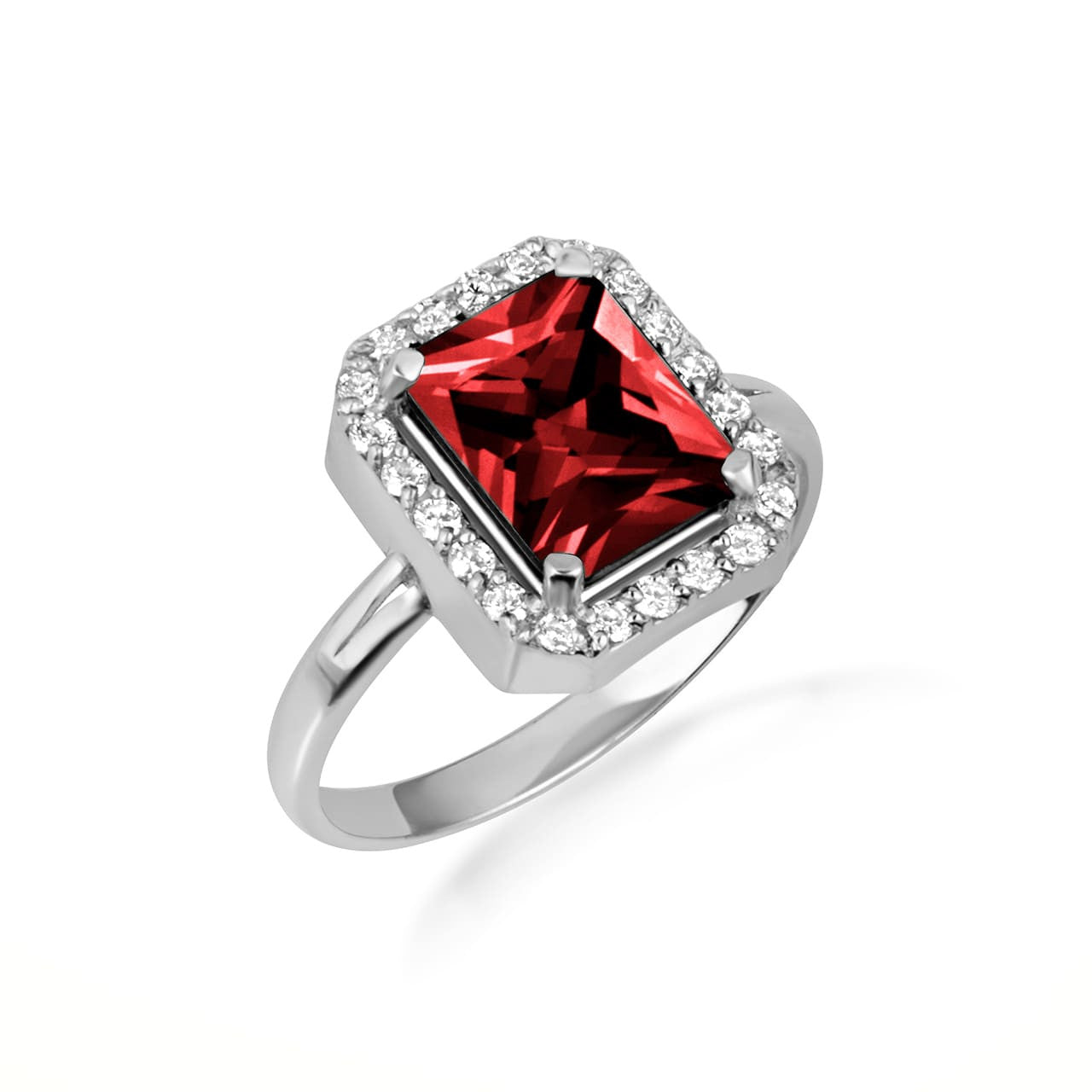 .925 Sterling Silver Oval Birthstone Ribbed Cocktail Ring