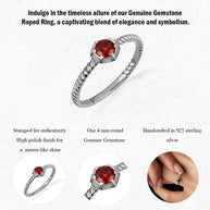 .925 Sterling Silver Personalized Lab Created Birthstone Rope Ring