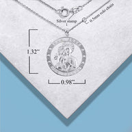 925 Sterling Silver Cubic Zirconia Patron Saint Joseph Baby Jesus Pendant Necklace
