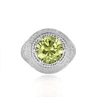 .925 Sterling Silver Irish Celtic Trinity Knot Gemstone Rope Ring