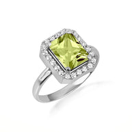 .925 Sterling Silver Oval Birthstone Ribbed Cocktail Ring