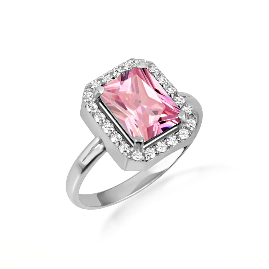 .925 Sterling Silver Oval Birthstone Ribbed Cocktail Ring