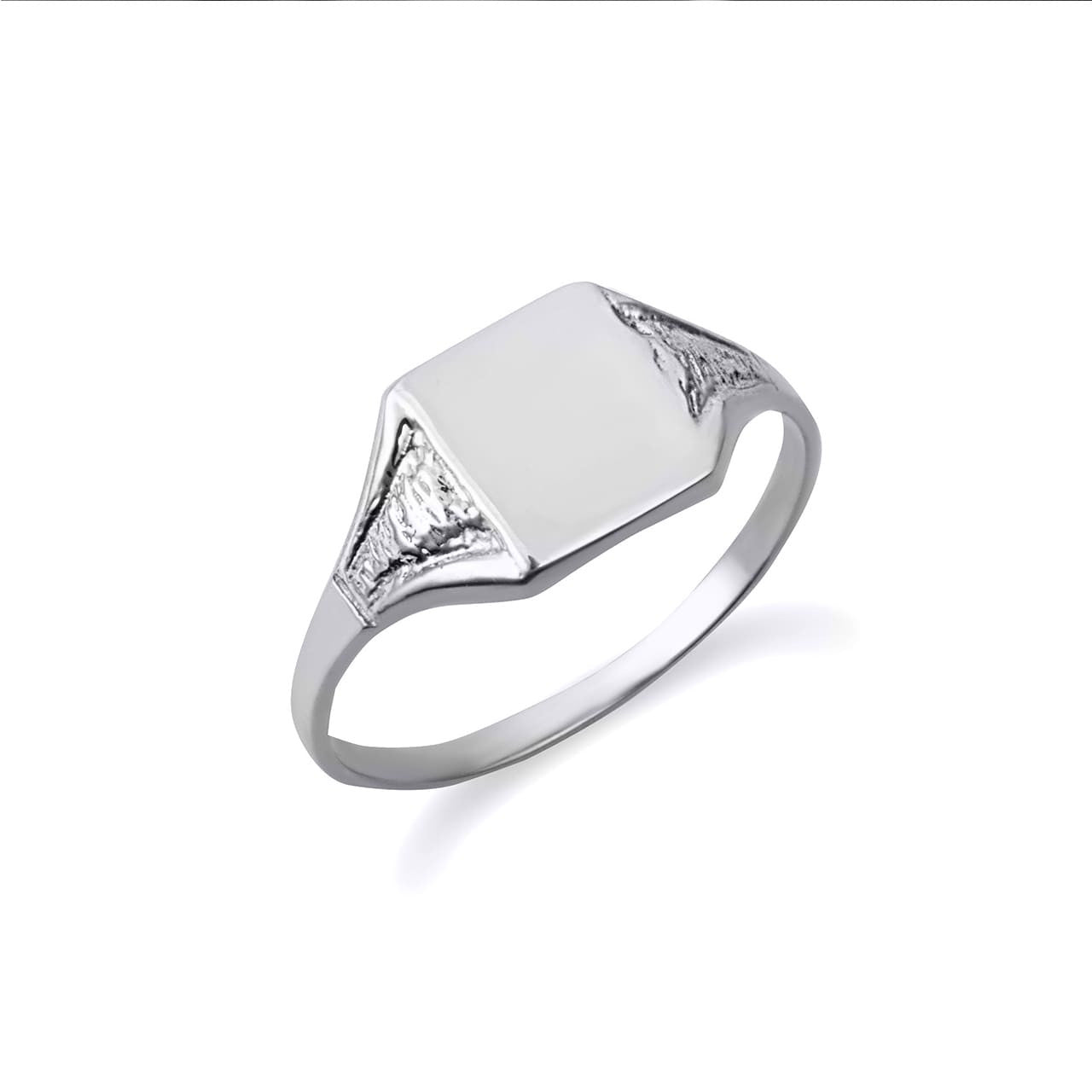 .925 Sterling Silver Art Deco Square Engravable Signet Ring