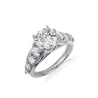 .925 Sterling Silver Round Cut Cubic Zirconia Engagement Ring