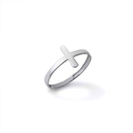 Gold Sideways Cross Band Ring (Available in Yellow/Rose/White Gold)