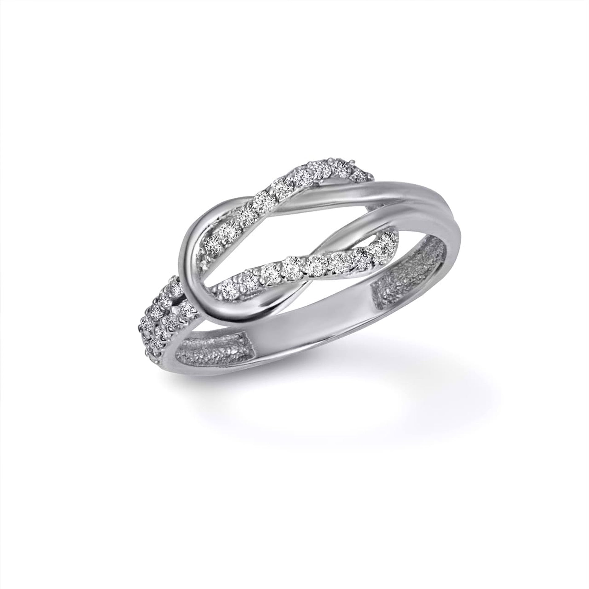 .925 Sterling Silver Cubic Zirconia Hercules Love Knot Ring