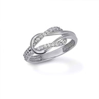.925 Sterling Silver Cubic Zirconia Hercules Love Knot Ring