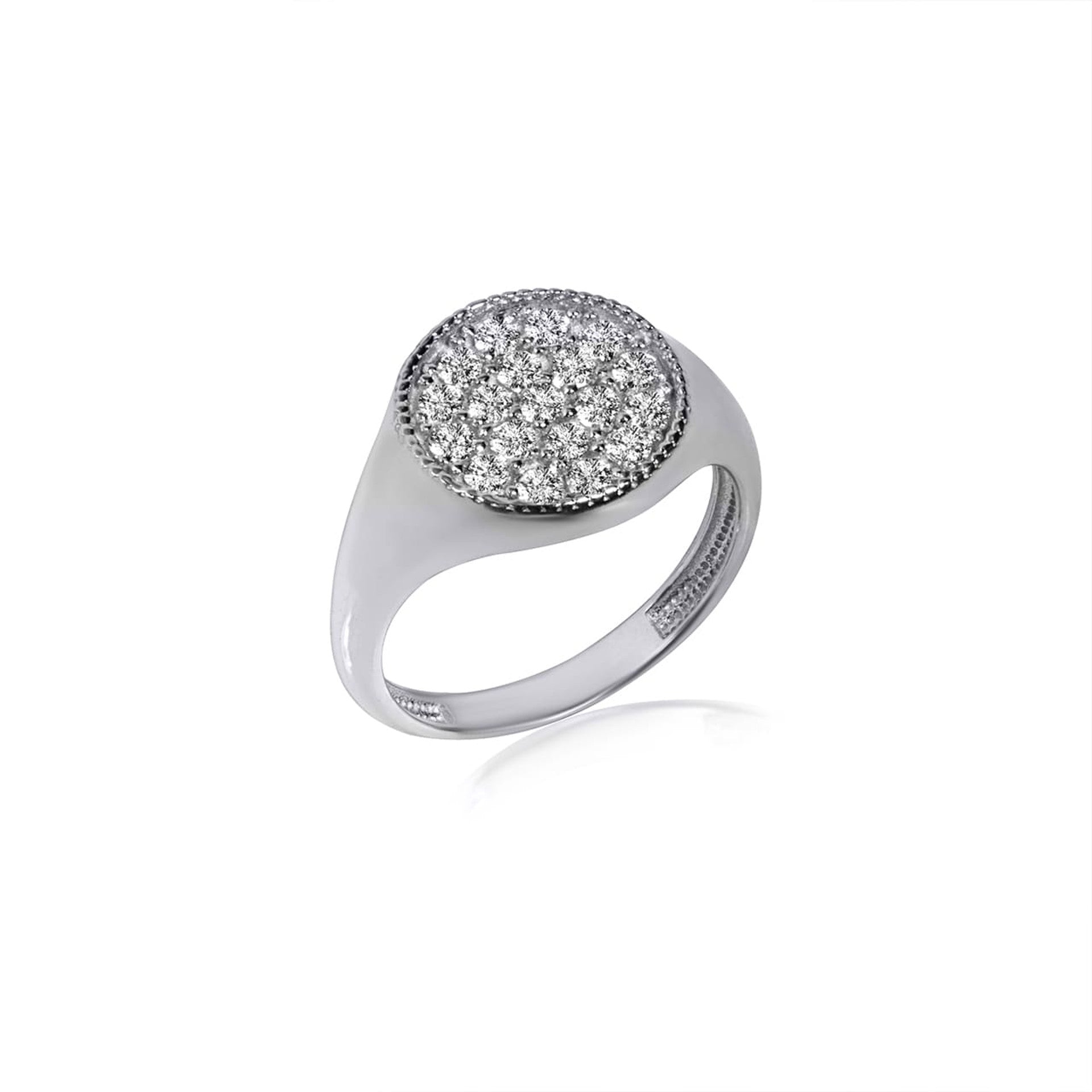 .925 Sterling Silver Cubic Zirconia Signet Ring