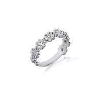 Tri-Color Gold Daisy Flower Heart Ring (Available in Yellow/Rose/White Gold)