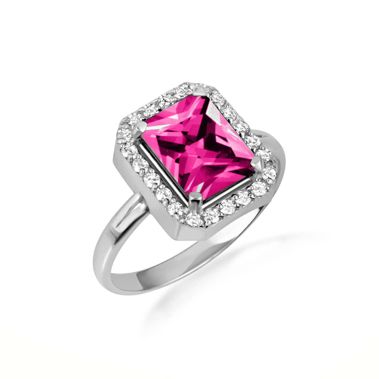 .925 Sterling Silver Oval Birthstone Ribbed Cocktail Ring