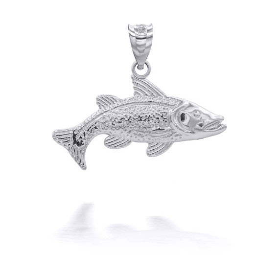 Gold Trout Fish Pendant Necklace (Available in Yellow/Rose/White Gold)