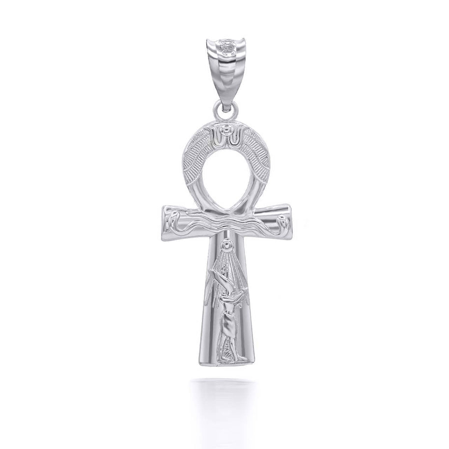 Gold Egyptian Ankh Cross Pendant Necklace (Available in Yellow/Rose/White Gold)