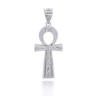 Gold Egyptian Ankh Cross Pendant Necklace (Available in Yellow/Rose/White Gold)