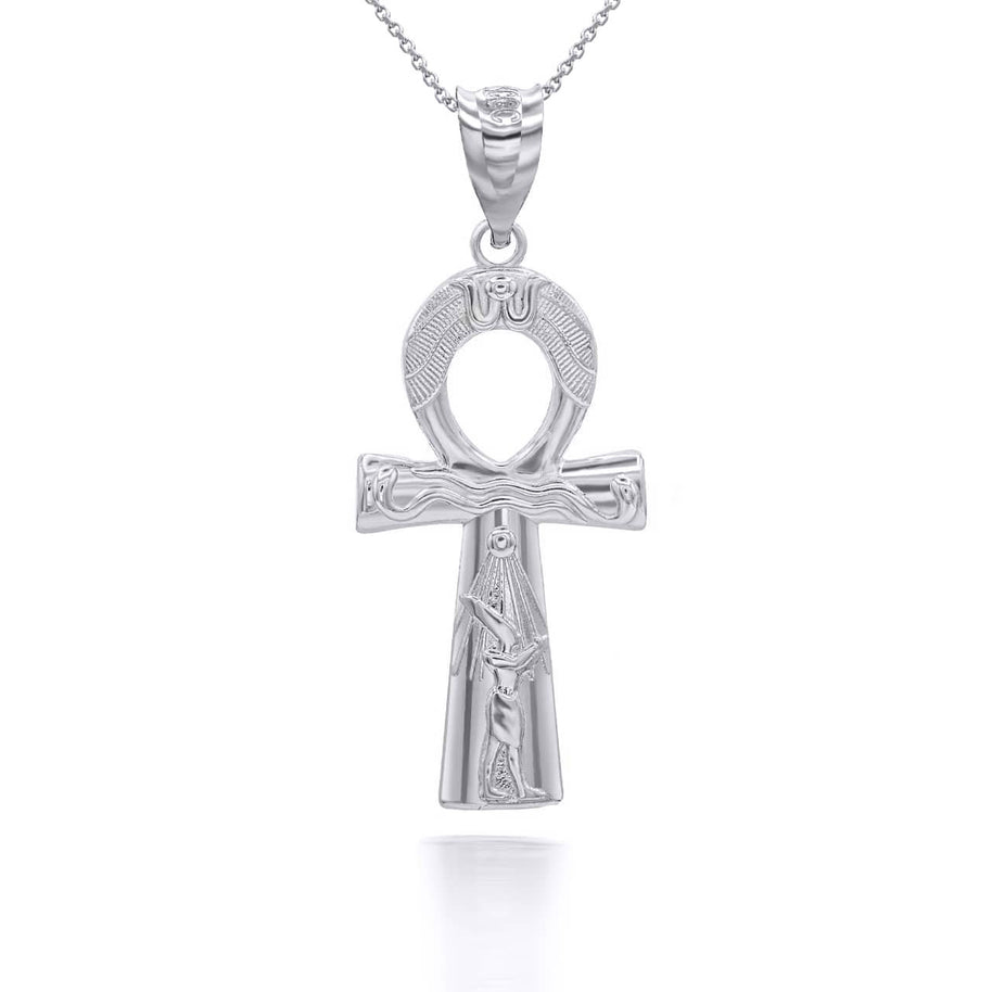 Gold Egyptian Ankh Cross Pendant Necklace (Available in Yellow/Rose/White Gold)