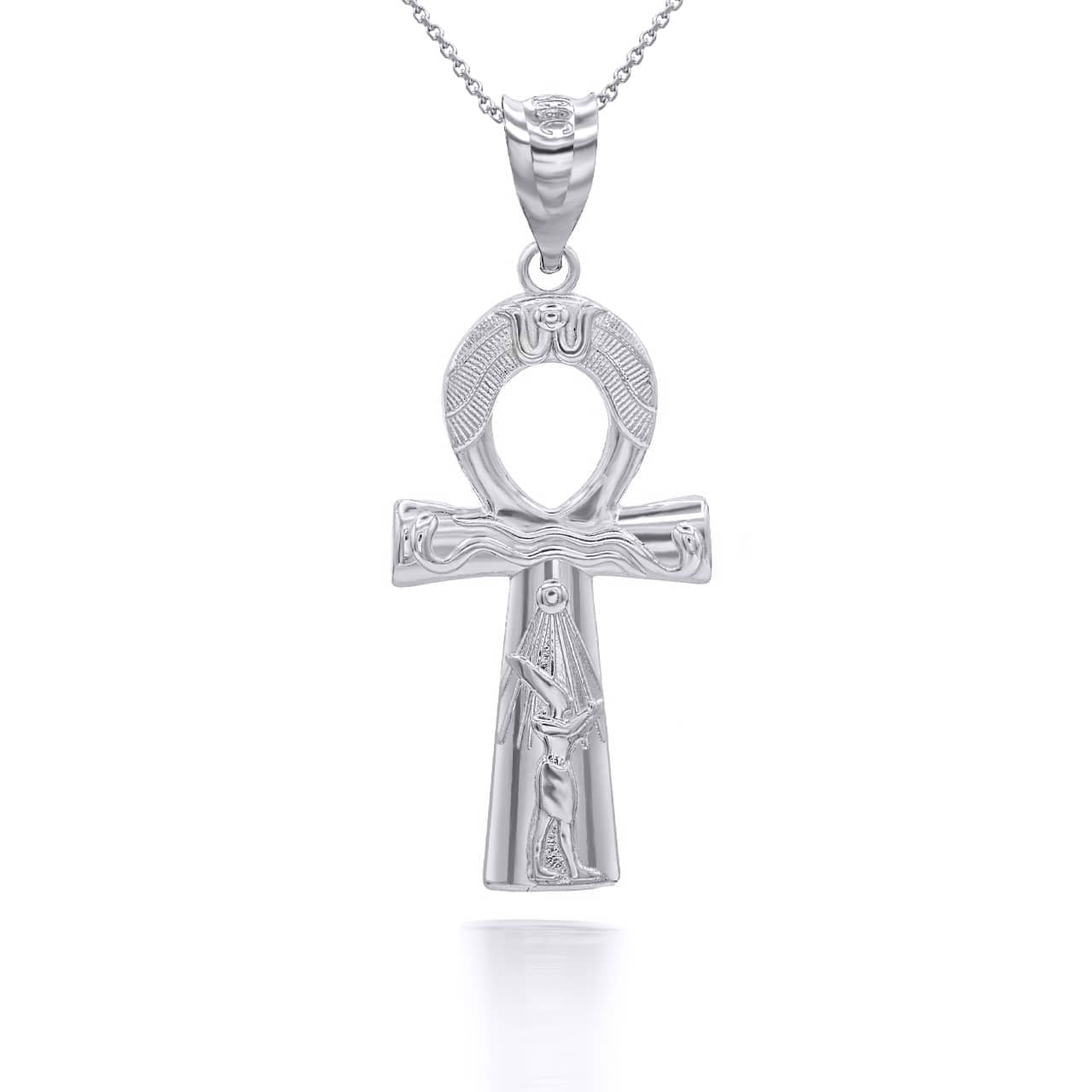 .925 Sterling Silver Egyptian Cross Ankh Pendant Necklace