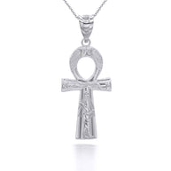 .925 Sterling Silver Egyptian Cross Ankh Pendant Necklace
