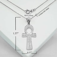 .925 Sterling Silver Egyptian Cross Ankh Pendant Necklace