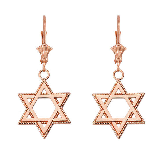 Milgrain Jewish Star of David Earrings (1.24