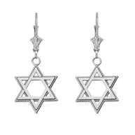 Milgrain Jewish Star of David Earrings (1.24