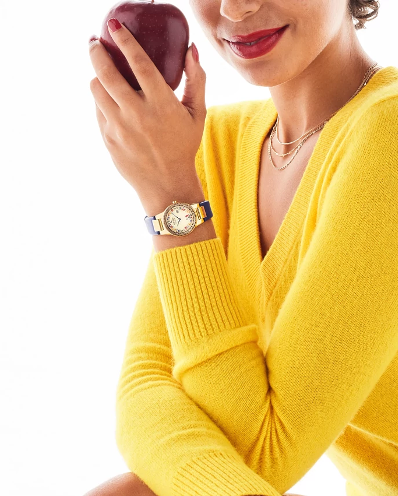 Citizen GA1079-41W Disney Snow White Flora Beige Dial Leather Strap Women's Watch