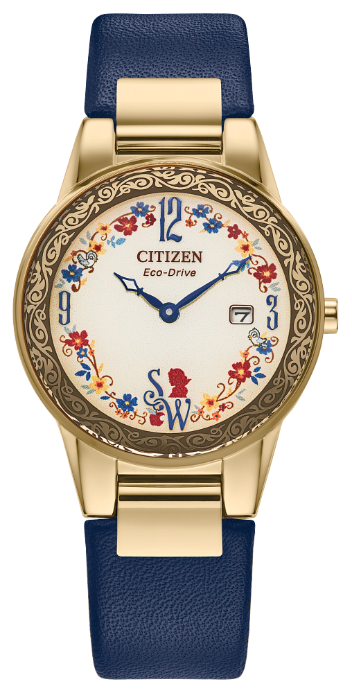 Citizen GA1079-41W Disney Snow White Flora Beige Dial Leather Strap Women's Watch