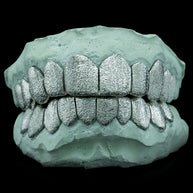 Solid .925 Sterling Silver Diamond Dust Grillz