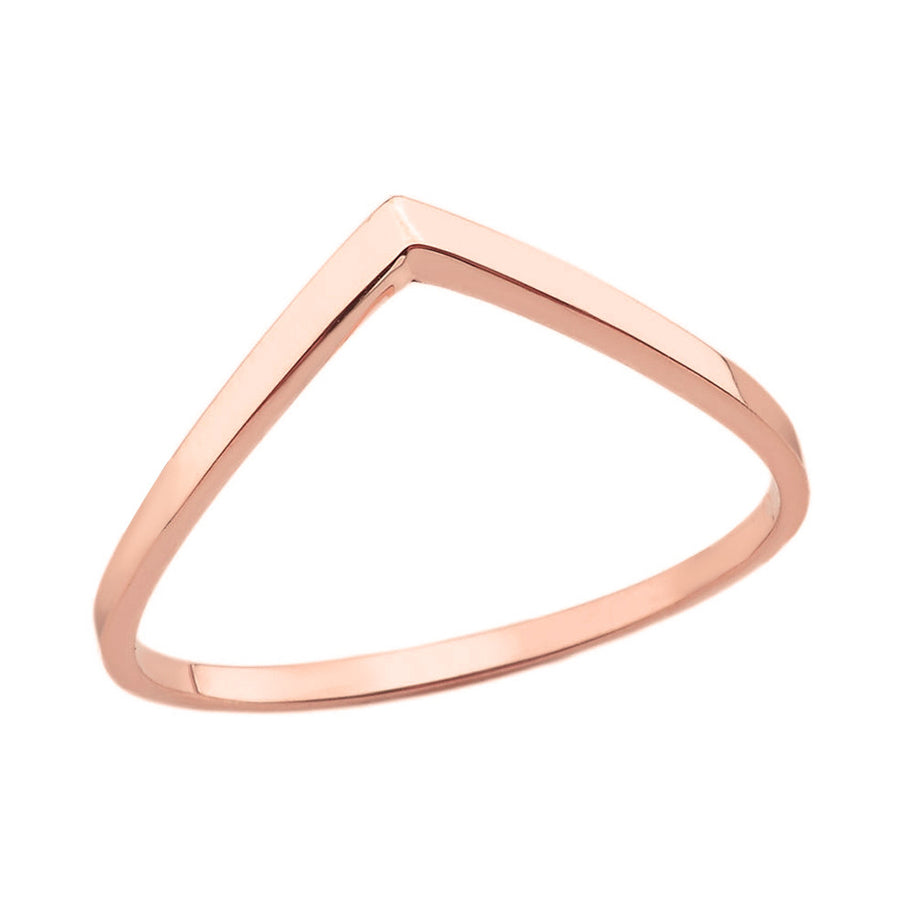 Gold Stackable V-Shape Chevron Ring (Available in Yellow/Rose/White Gold)