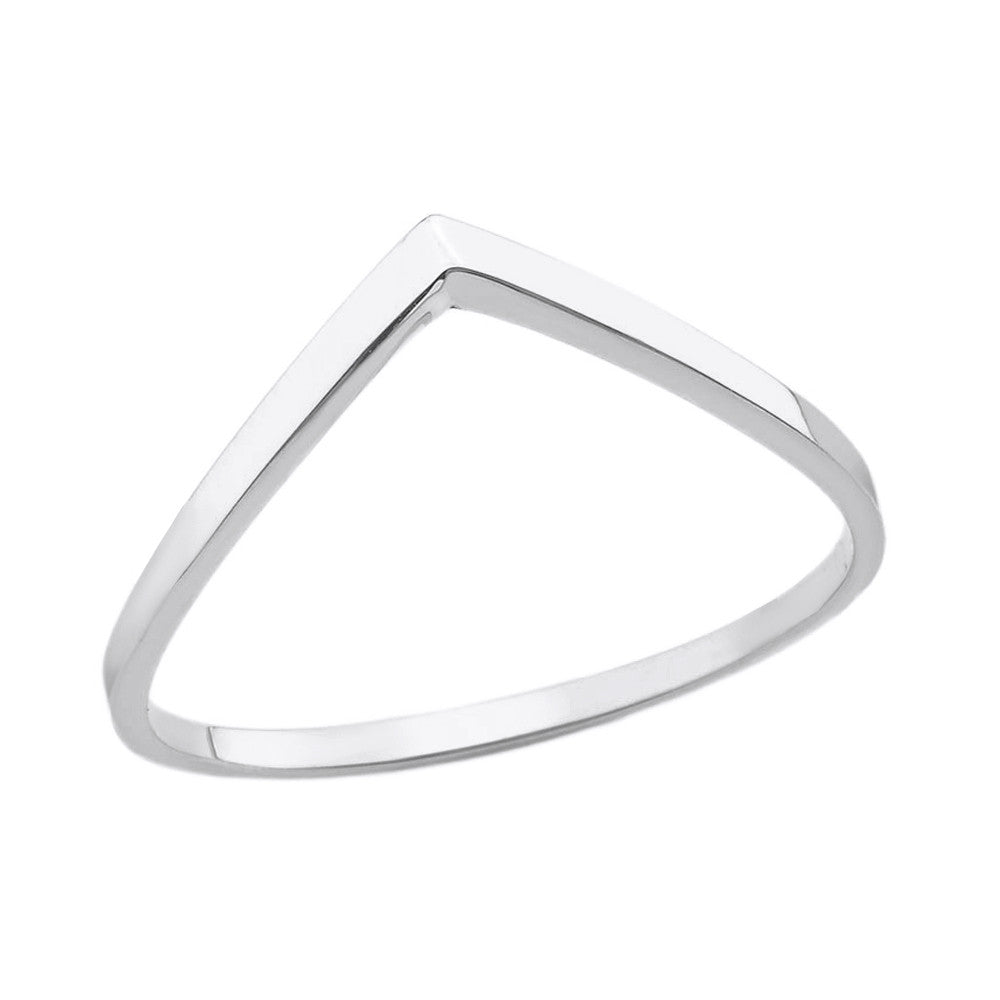 .925 Sterling Silver Stackable V-Shape Chevron Ring