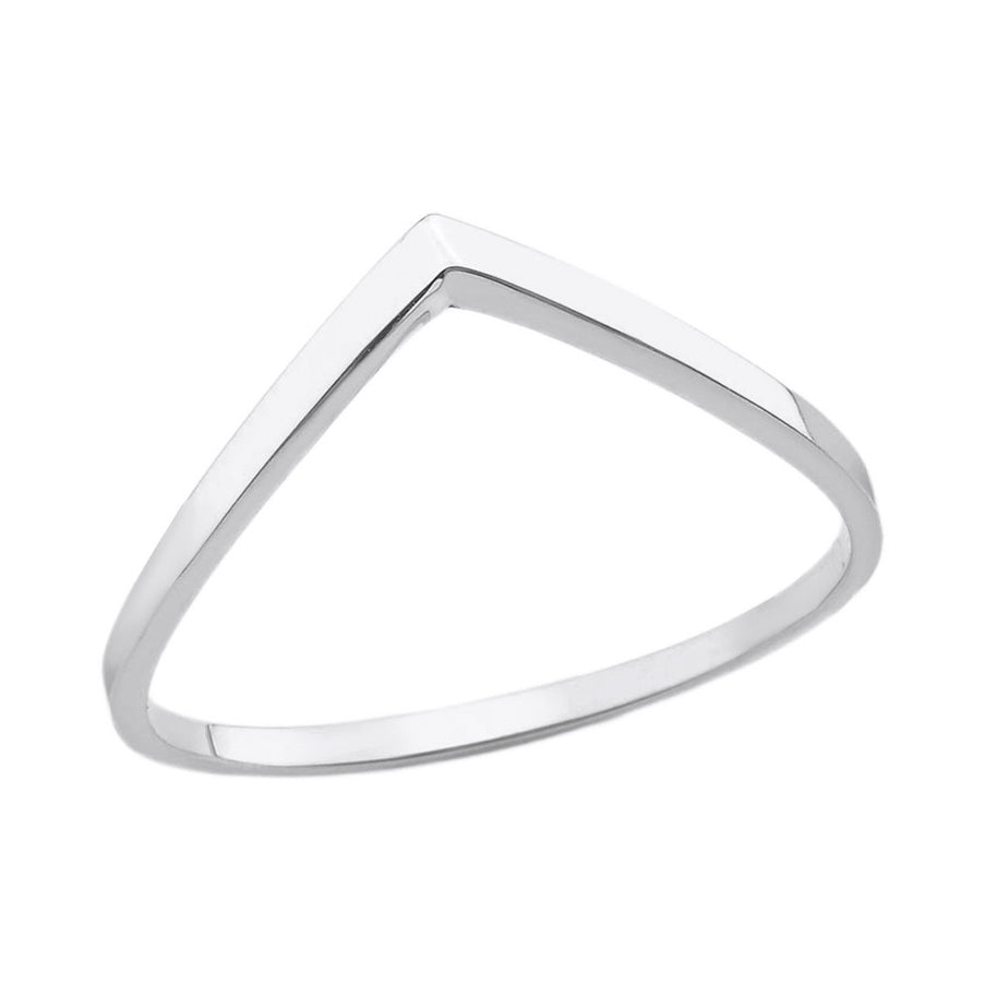.925 Sterling Silver Stackable V-Shape Chevron Ring
