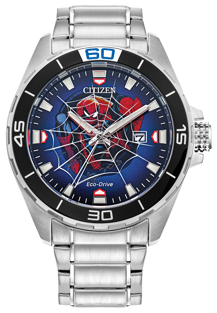 Citizen AW1680-03W Eco-Drive Marvel Spider Man Stainless Steel Blue Dial Watch