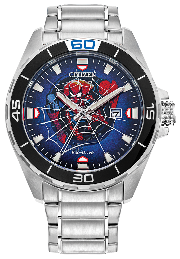 Citizen AW1680-03W Eco-Drive Marvel Spider Man Stainless Steel Blue Dial Watch