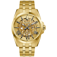 Bulova 97A162 Sutton Gold Skeleton Dial Men's Watch