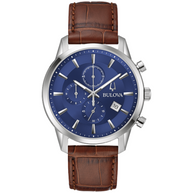 96B402 Bulova Sutton Chronograph Quartz Blue Dial Men's Watch